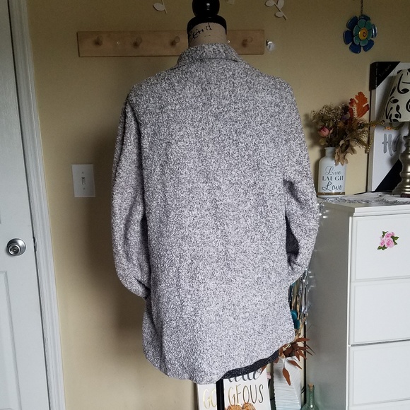 Gray Fluffy Cozy Cardigan Sweater - Picture 5 of 7